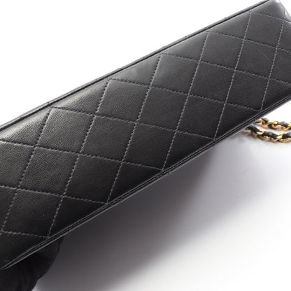 マトラッセ Wフラップ Wチェーンショルダーバッグ ラムスキン ブラック ゴールド金具 シャネル バッグ CHANEL