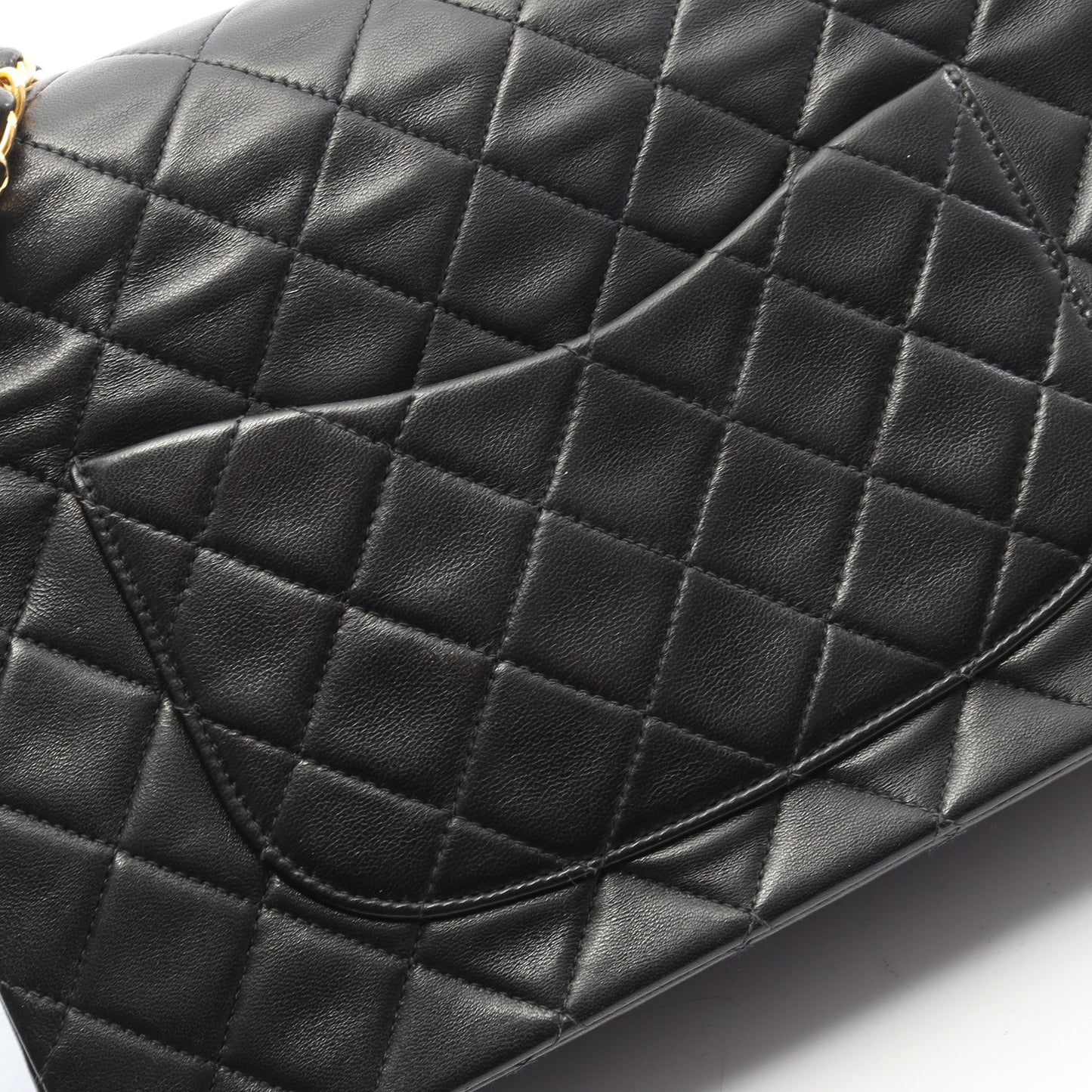 マトラッセ Wフラップ Wチェーンショルダーバッグ ラムスキン ブラック ゴールド金具 シャネル バッグ CHANEL