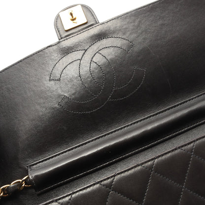 マトラッセ チェーンショルダーバッグ ラムスキン ブラック ゴールド金具 プッシュロック シャネル バッグ CHANEL