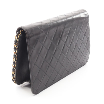 マトラッセ チェーンショルダーバッグ ラムスキン ブラック ゴールド金具 プッシュロック シャネル バッグ CHANEL
