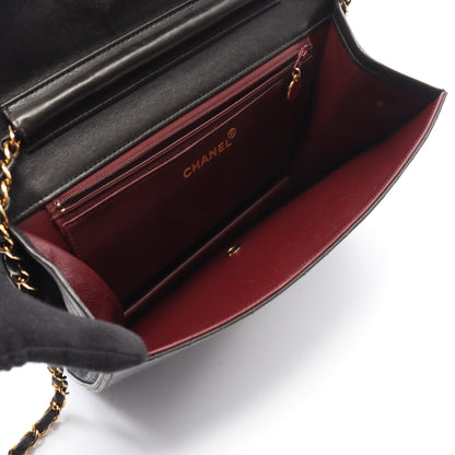 マトラッセ チェーンショルダーバッグ ラムスキン ブラック ゴールド金具 プッシュロック シャネル バッグ CHANEL