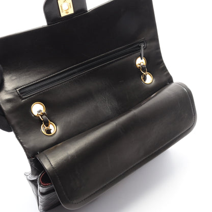 マトラッセ Wフラップ Wチェーンショルダーバッグ ラムスキン ブラック ゴールド金具 ヴィンテージ シャネル バッグ CHANEL