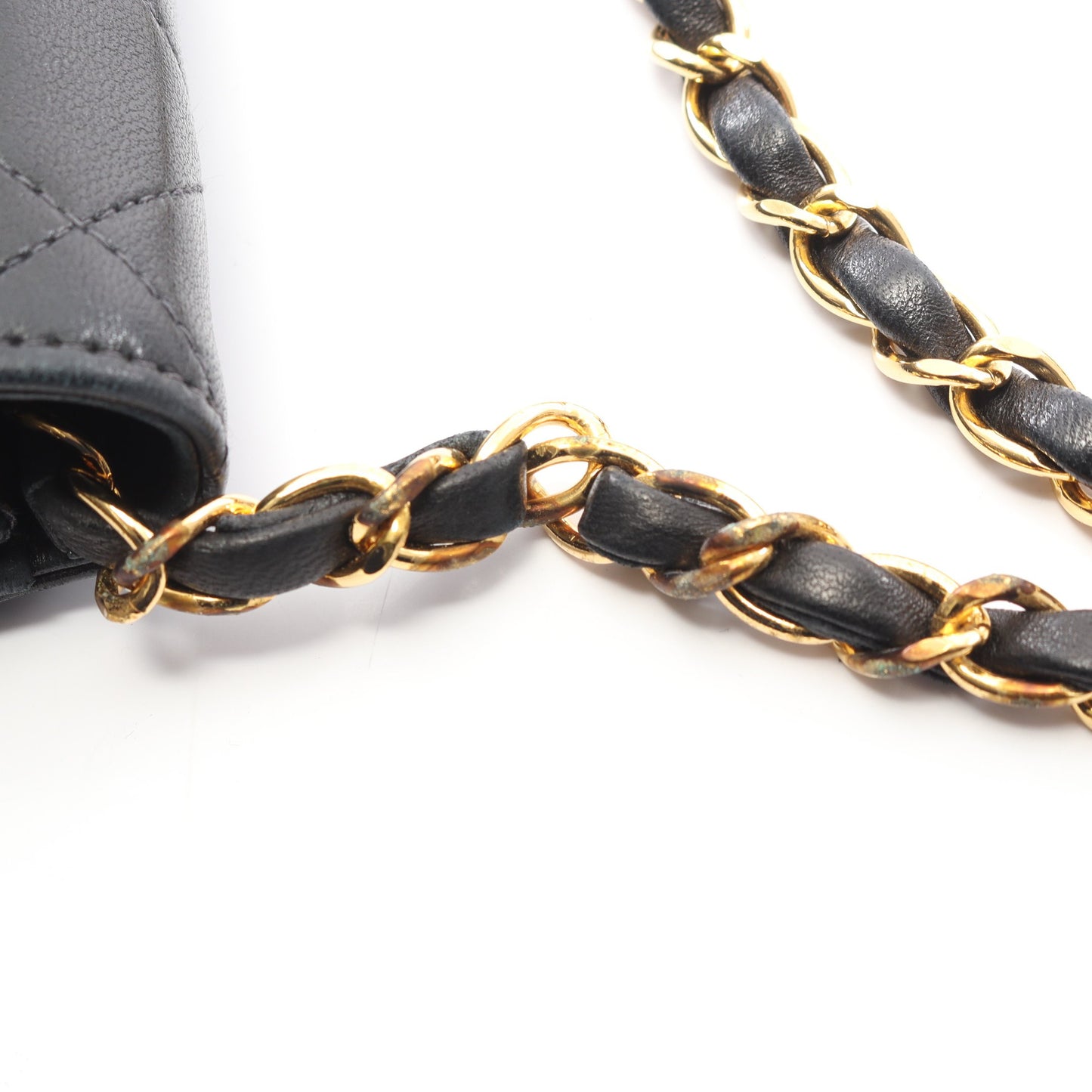 マトラッセ チェーンショルダーバッグ ラムスキン ブラック ゴールド金具 シャネル バッグ CHANEL