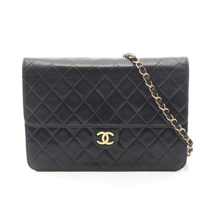 マトラッセ チェーンショルダーバッグ ラムスキン ブラック ゴールド金具 シャネル バッグ CHANEL