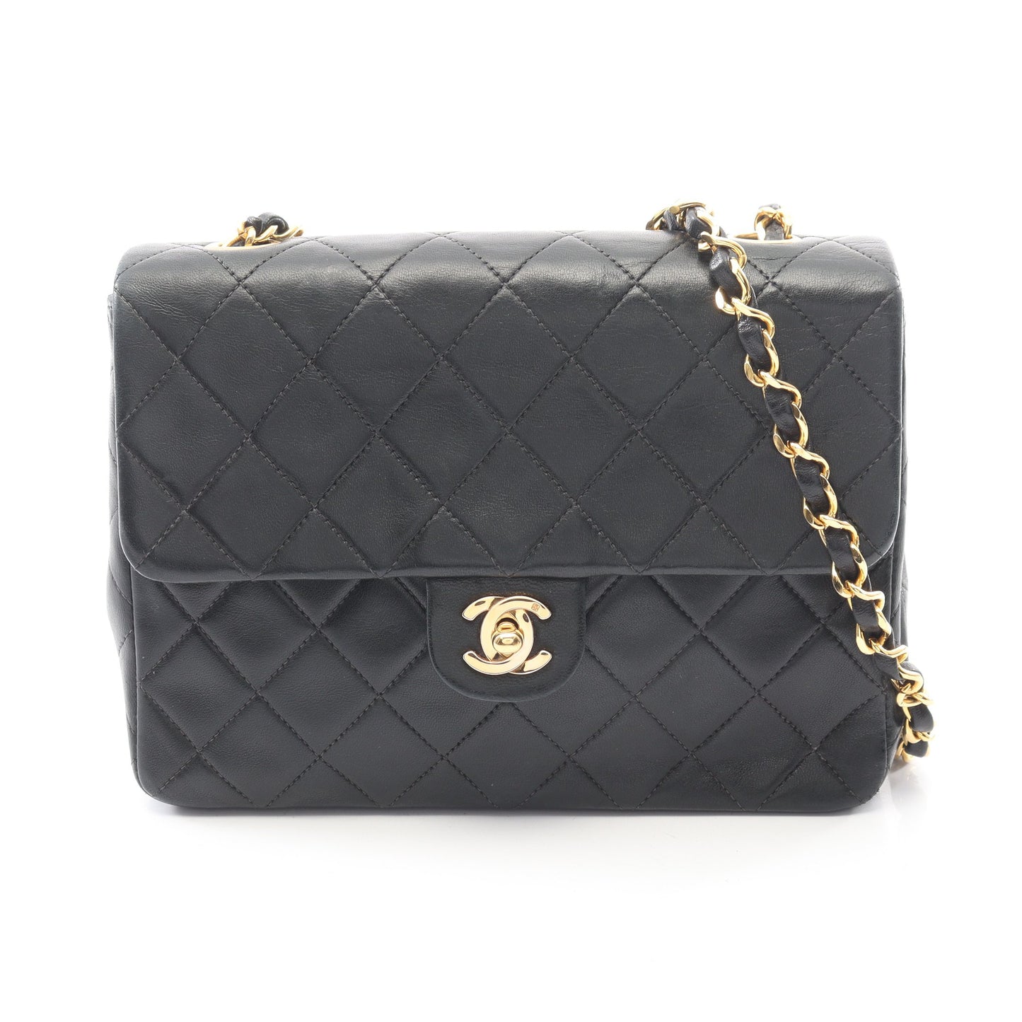 ミニマトラッセ20 チェーンショルダーバッグ ラムスキン ブラック ゴールド金具 ヴィンテージ シャネル バッグ CHANEL
