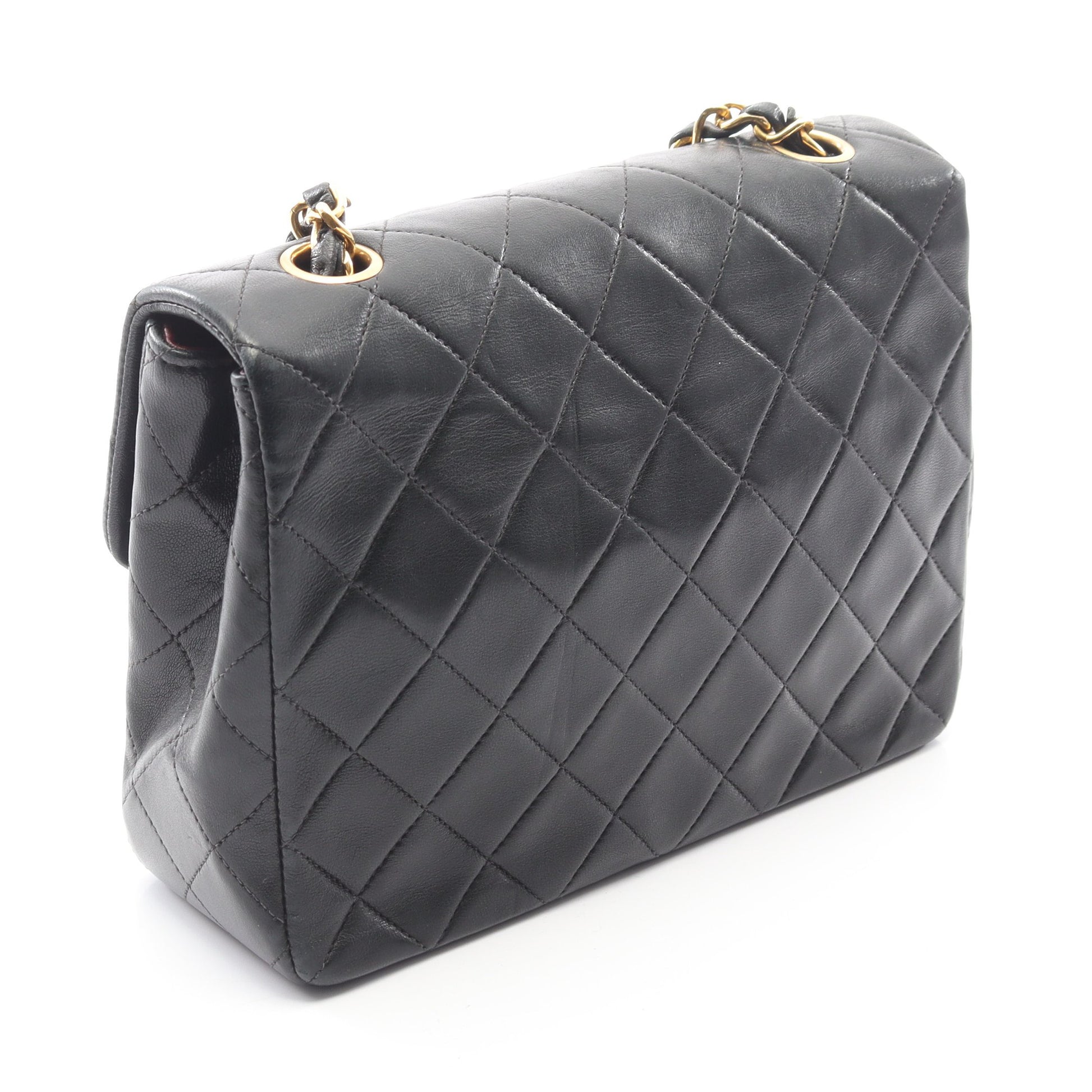ミニマトラッセ20 チェーンショルダーバッグ ラムスキン ブラック ゴールド金具 ヴィンテージ シャネル バッグ CHANEL