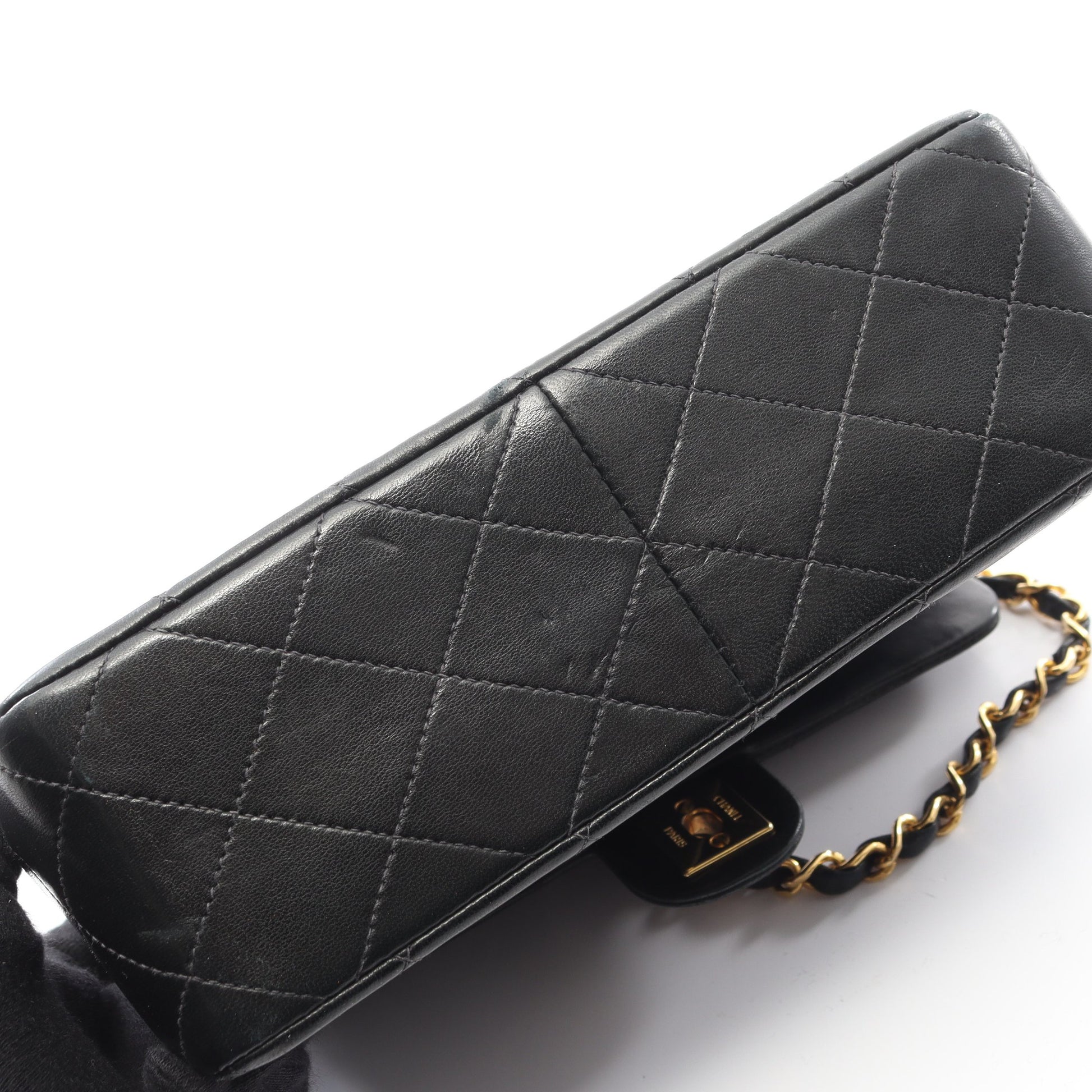 ミニマトラッセ20 チェーンショルダーバッグ ラムスキン ブラック ゴールド金具 ヴィンテージ シャネル バッグ CHANEL