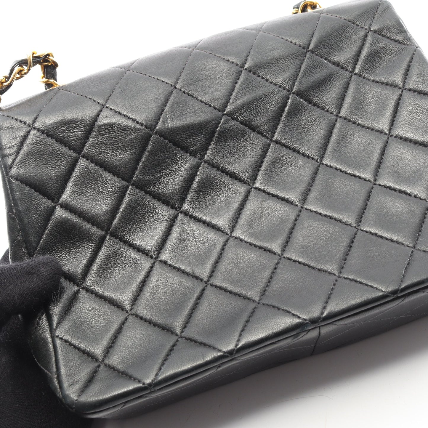 ミニマトラッセ20 チェーンショルダーバッグ ラムスキン ブラック ゴールド金具 ヴィンテージ シャネル バッグ CHANEL