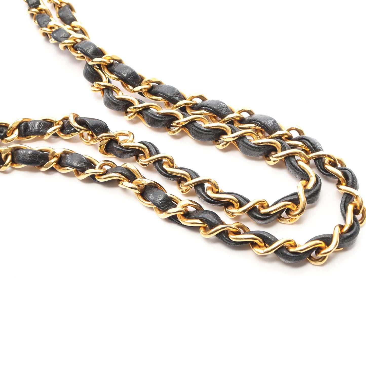 バイアスステッチ Wチェーンショルダーバッグ ラムスキン ブラック ゴールド金具 ヴィンテージ シャネル バッグ CHANEL