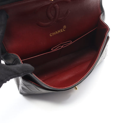 マトラッセ Wフラップ Wチェーンショルダーバッグ ラムスキン ブラック ゴールド金具 シャネル バッグ CHANEL
