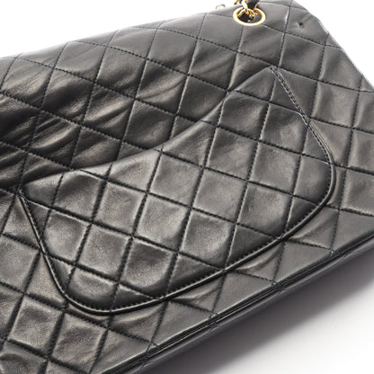 マトラッセ Wフラップ Wチェーンショルダーバッグ ラムスキン ブラック ゴールド金具 シャネル バッグ CHANEL