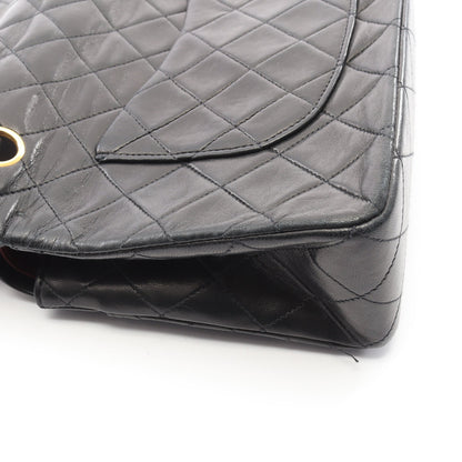 マトラッセ Wフラップ Wチェーンショルダーバッグ ラムスキン ブラック ゴールド金具 シャネル バッグ CHANEL