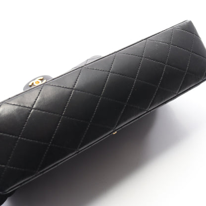 マトラッセ Wフラップ Wチェーンショルダーバッグ ラムスキン ブラック ゴールド金具 ヴィンテージ シャネル バッグ CHANEL