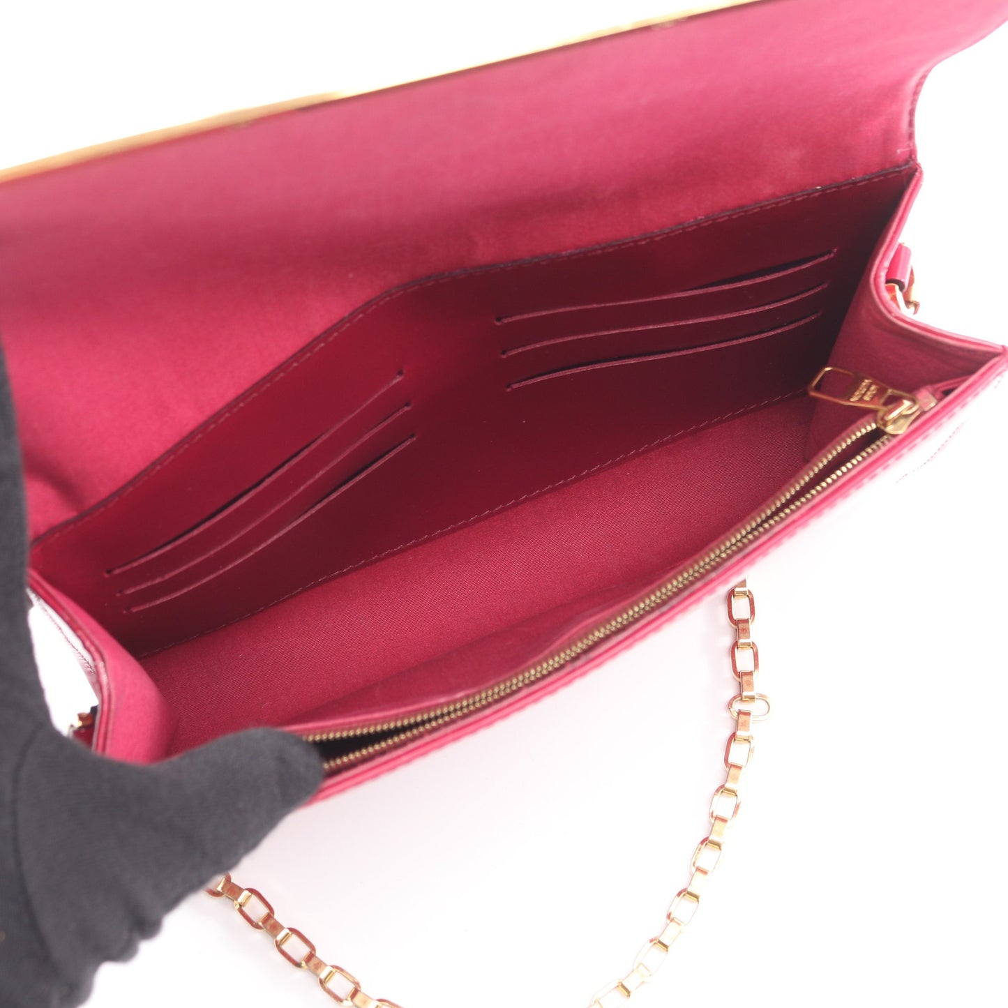 クラッチ アナ モノグラムヴェルニ ローズアンディアン チェーンショルダーバッグ レザー ピンク ルイヴィトン バッグ LOUIS VUITTON