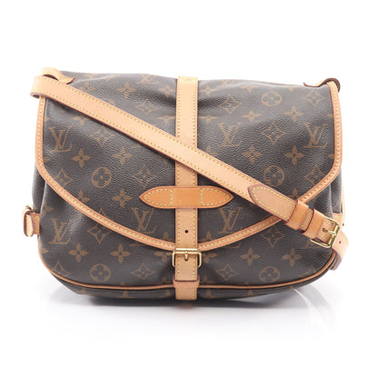 ソミュール30 モノグラム ショルダーバッグ PVC レザー ブラウン ルイヴィトン バッグ LOUIS VUITTON