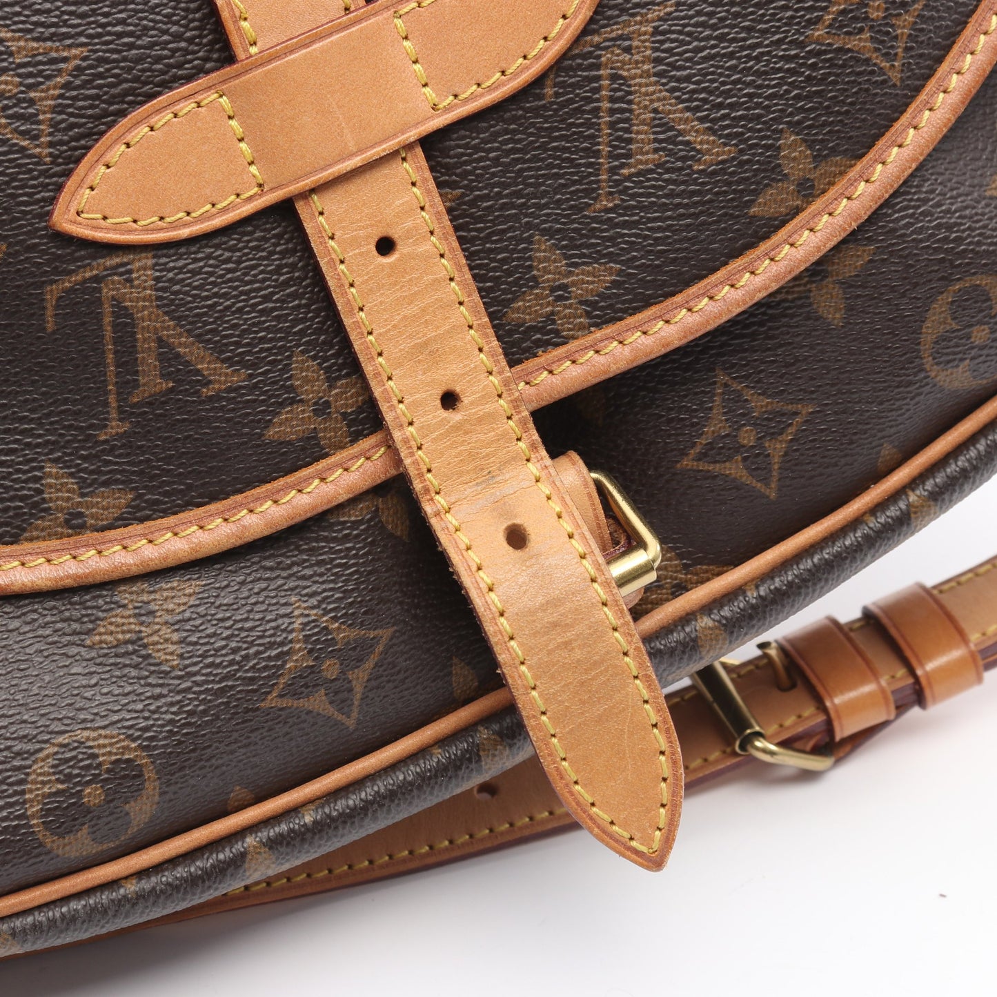 ソミュール30 モノグラム ショルダーバッグ PVC レザー ブラウン ルイヴィトン バッグ LOUIS VUITTON