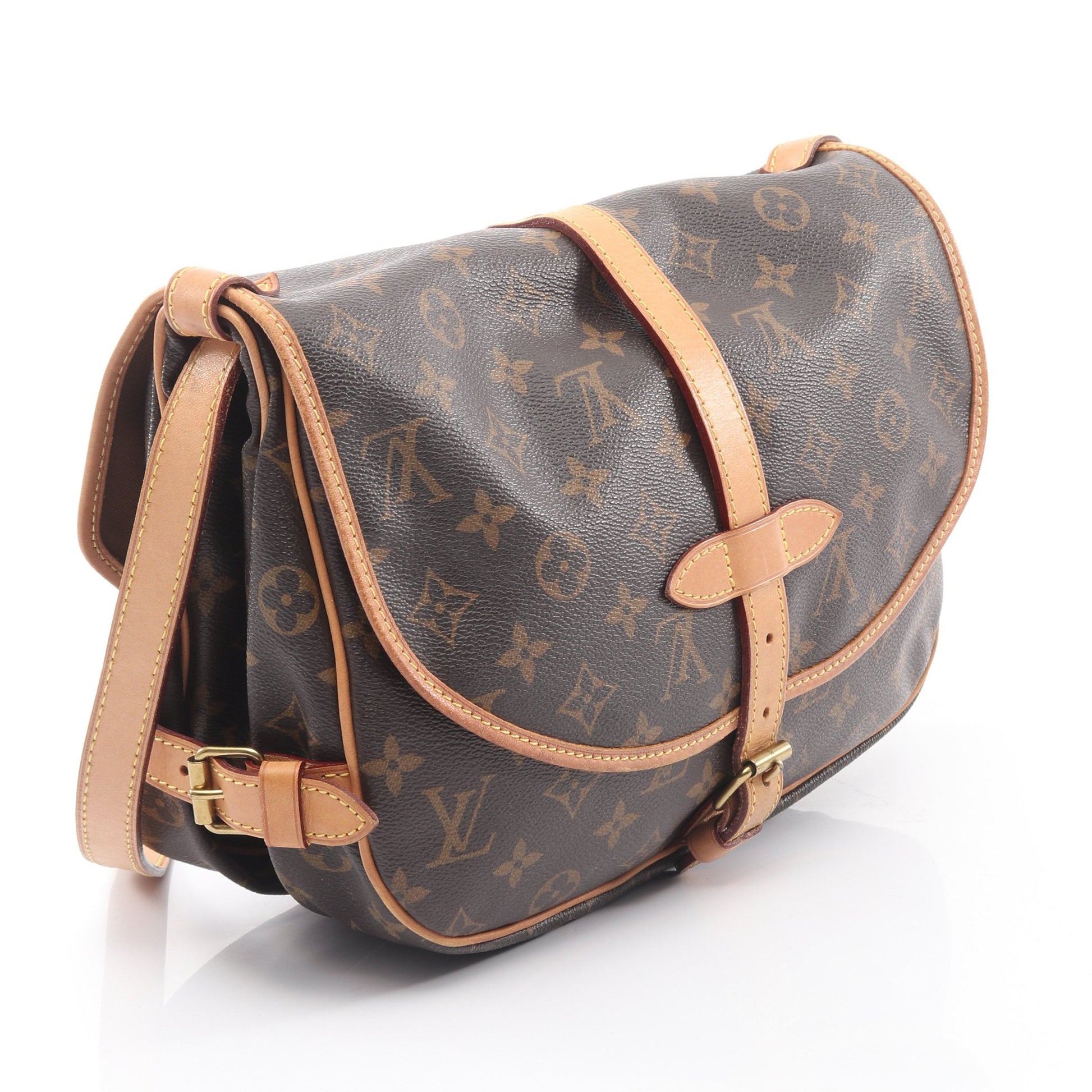ソミュール30 モノグラム ショルダーバッグ PVC レザー ブラウン ルイヴィトン バッグ LOUIS VUITTON