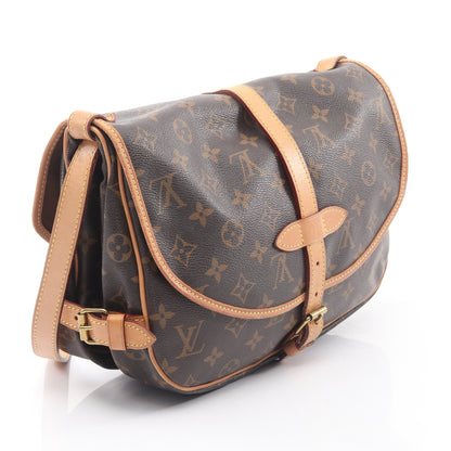 ソミュール30 モノグラム ショルダーバッグ PVC レザー ブラウン ルイヴィトン バッグ LOUIS VUITTON