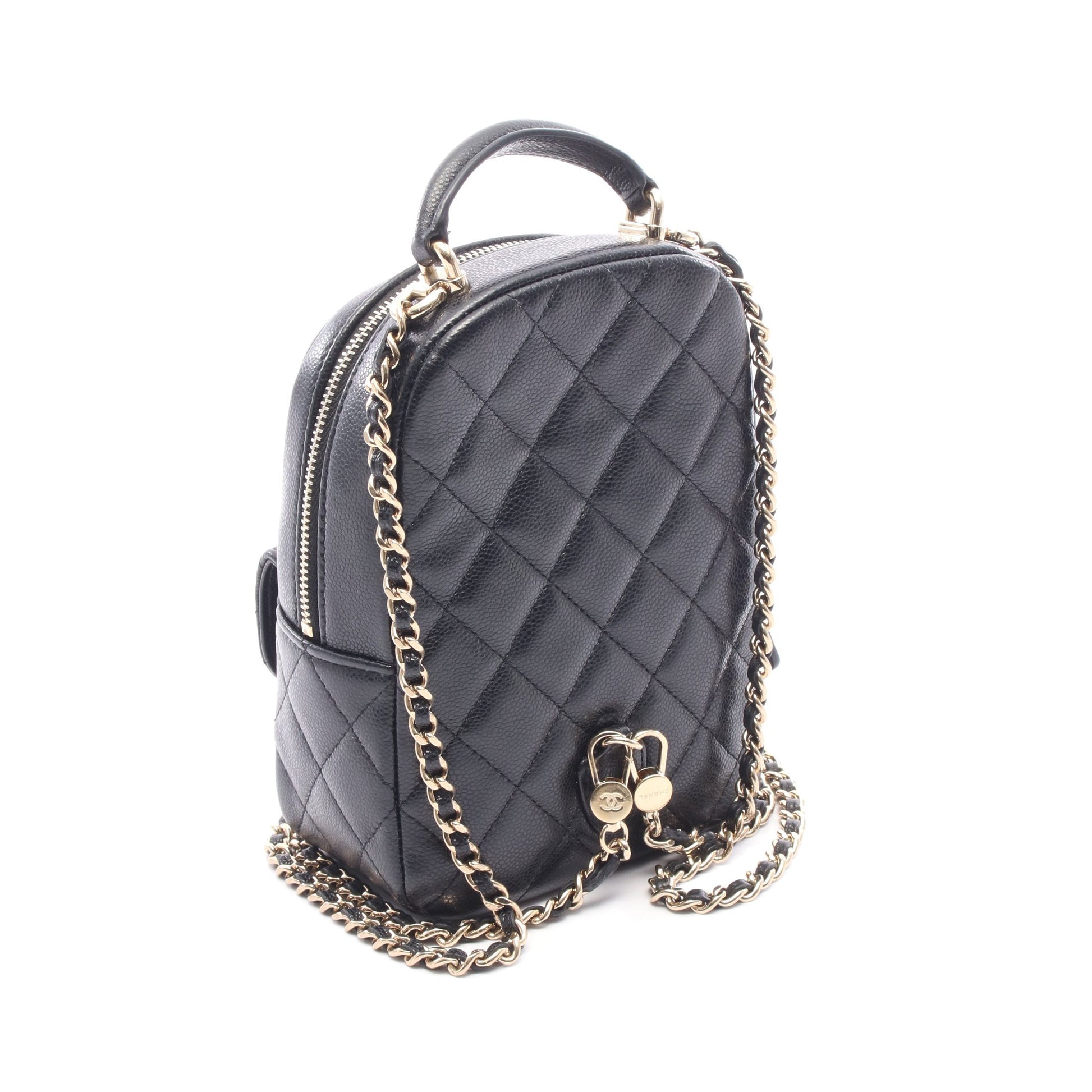 マトラッセ ミニリュック キャビアスキン ブラック ゴールド金具 シャネル バッグ CHANEL