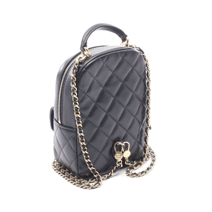 マトラッセ ミニリュック キャビアスキン ブラック ゴールド金具 シャネル バッグ CHANEL