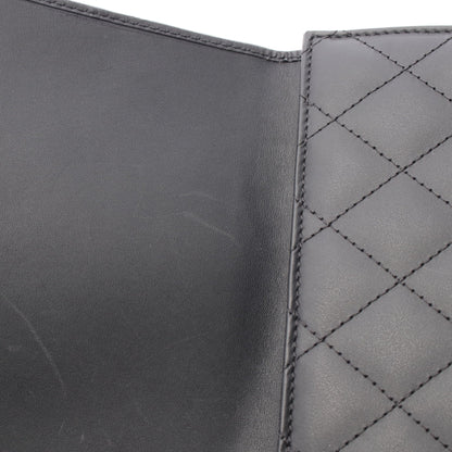 カンボンライン 二つ折り長財布 Wホック財布 レザー エナメルレザー ブラック シルバー金具 シャネル 財布・小物 CHANEL