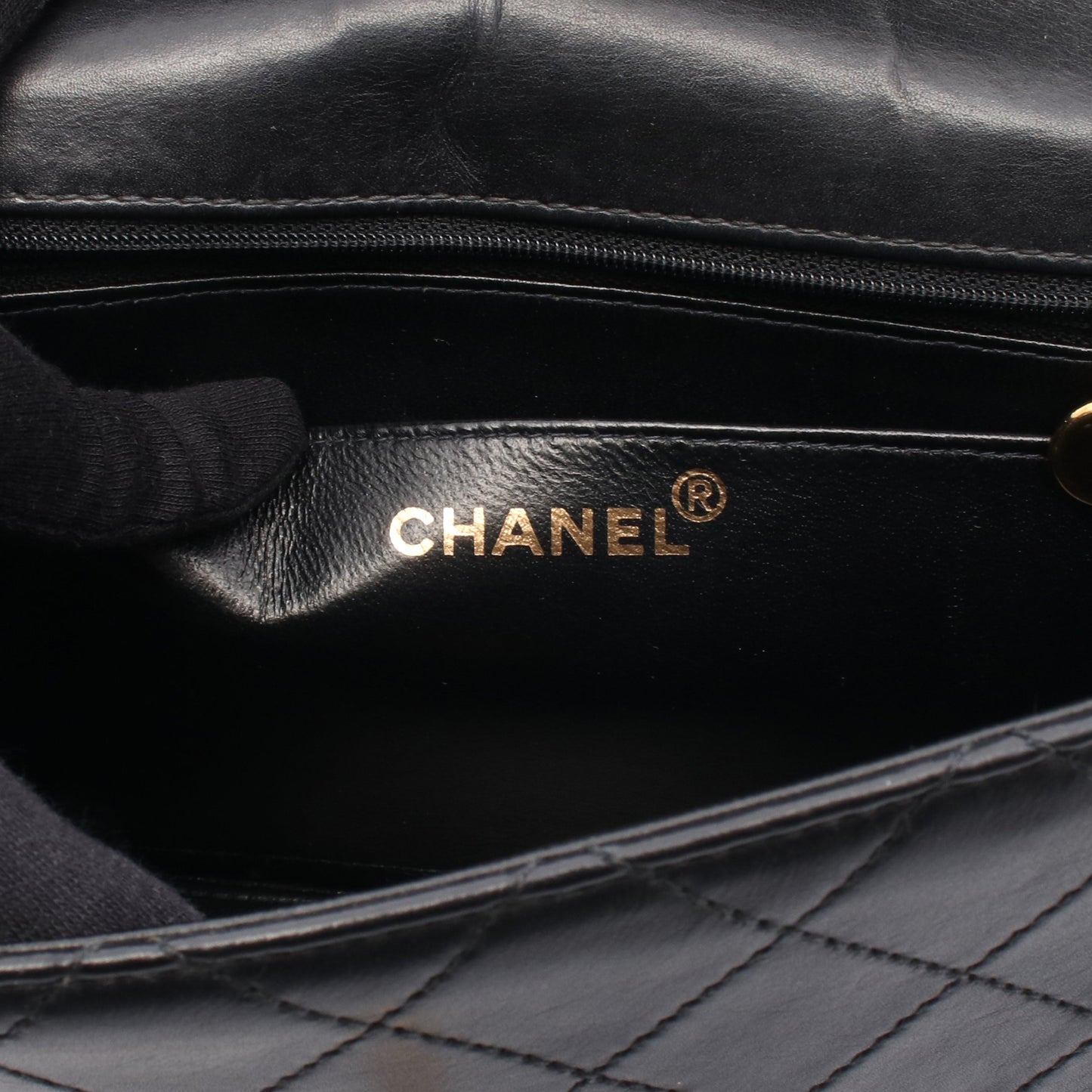 マトラッセ シングルフラップ Wチェーンショルダーバッグ ラムスキン ブラック ゴールド金具 シャネル バッグ CHANEL