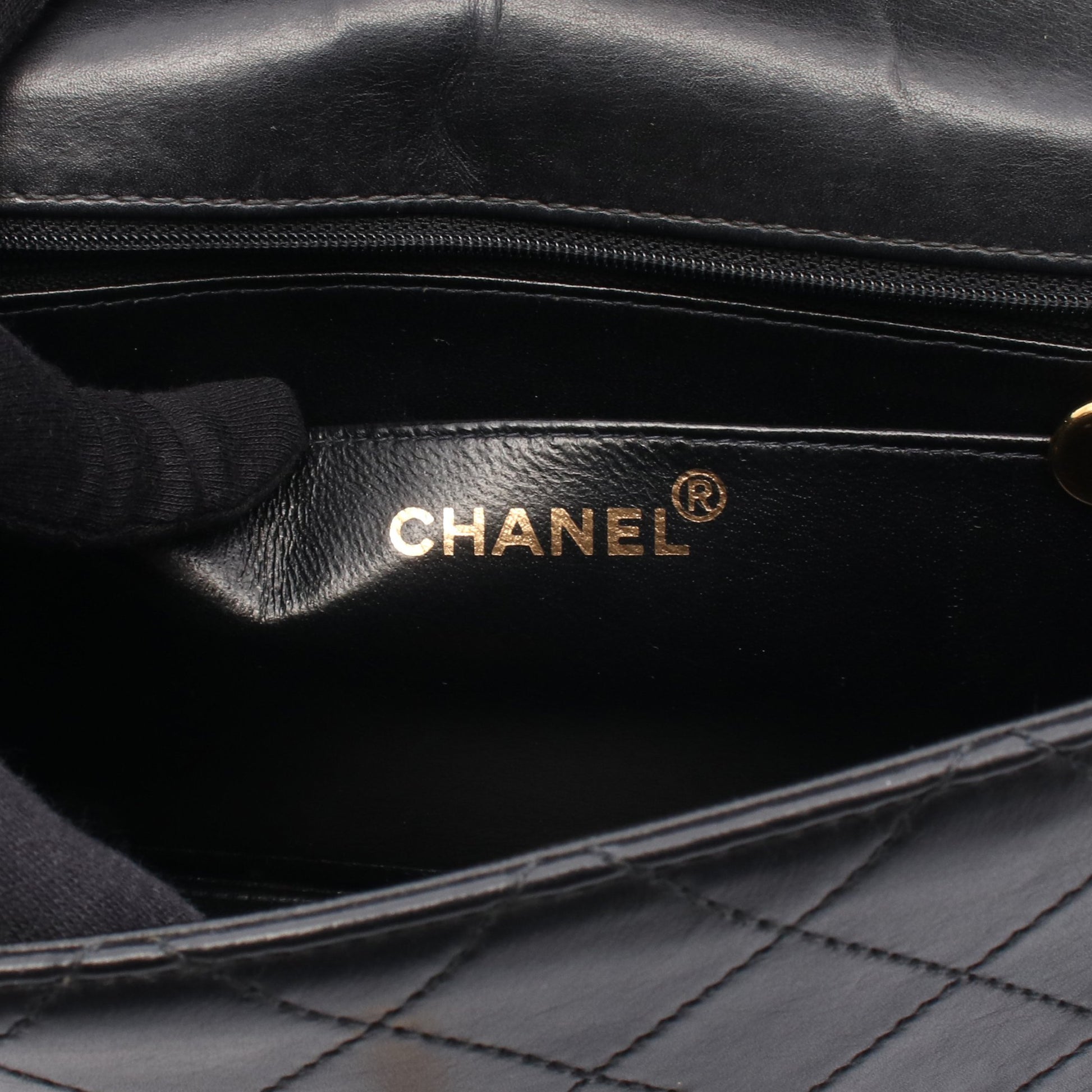 マトラッセ シングルフラップ Wチェーンショルダーバッグ ラムスキン ブラック ゴールド金具 シャネル バッグ CHANEL