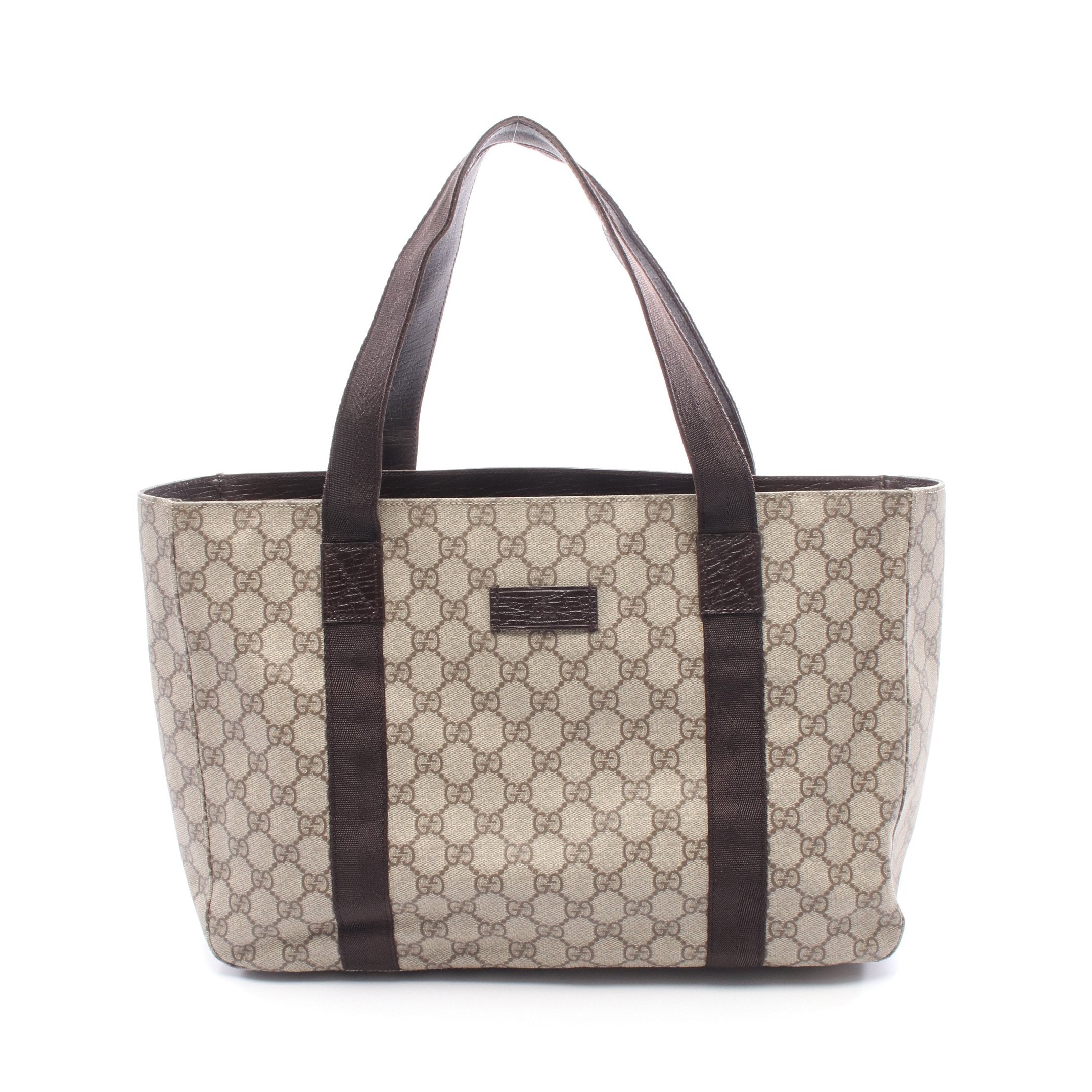 グッチ トートバッグ GG PVC レザー ダークブラウン A4収納可 GUCCI