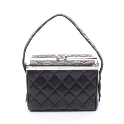 マトラッセ バニティバッグ ハンドバッグ ラムスキン ブラック シルバー金具 シャネル バッグ CHANEL