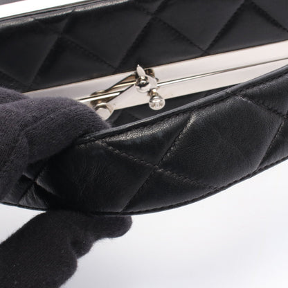 マトラッセ バニティバッグ ハンドバッグ ラムスキン ブラック シルバー金具 シャネル バッグ CHANEL