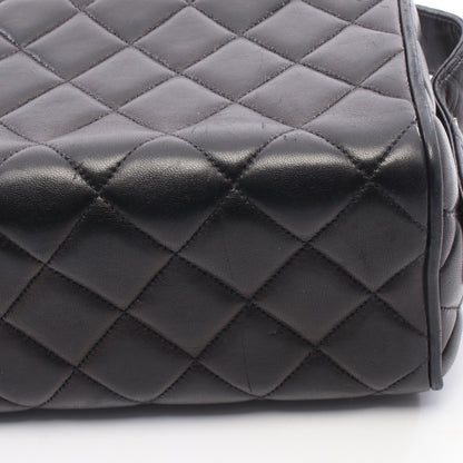 マトラッセ バニティバッグ ハンドバッグ ラムスキン ブラック シルバー金具 シャネル バッグ CHANEL