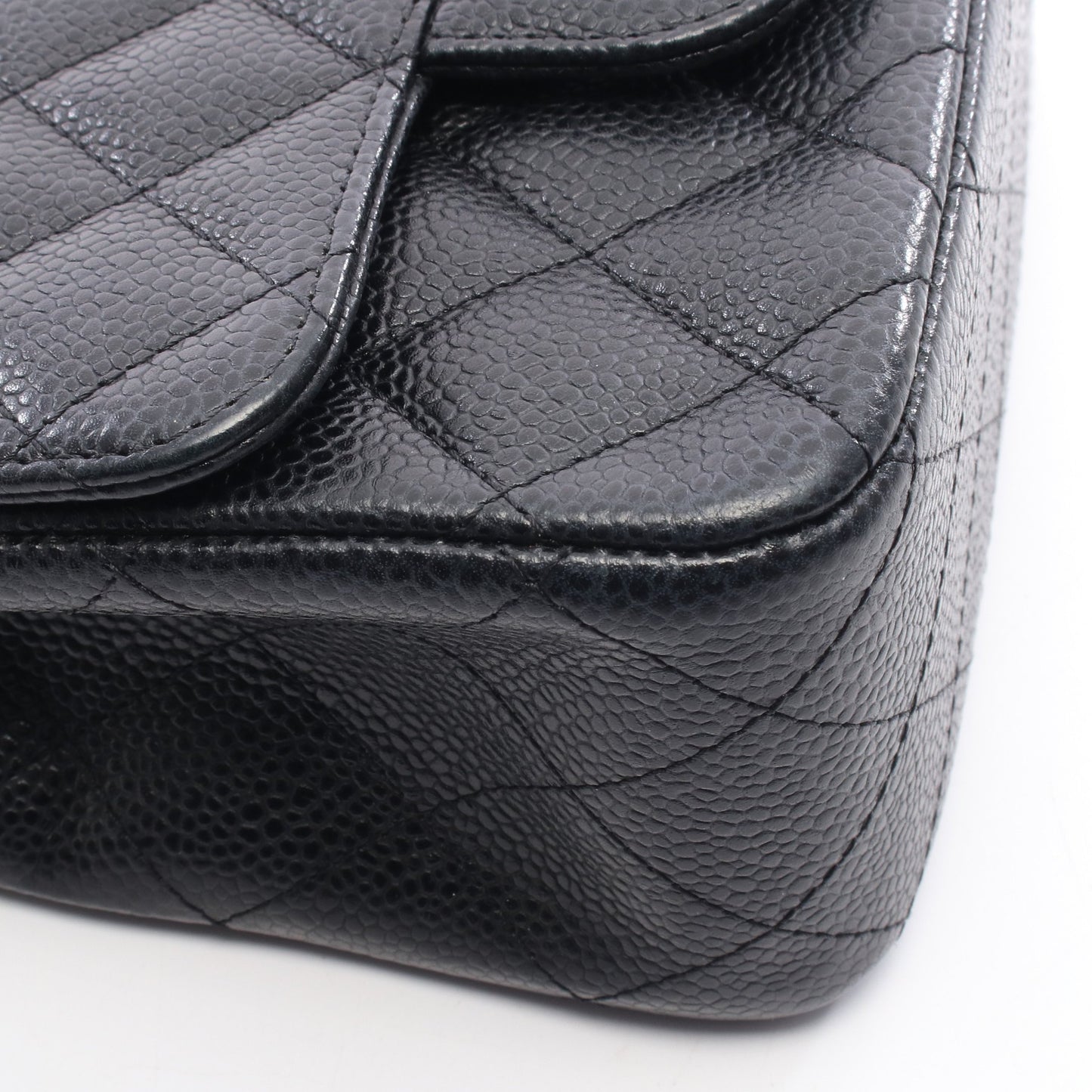 ミニマトラッセ チェーンショルダーバッグ キャビアスキン ブラック シルバー金具 シャネル バッグ CHANEL