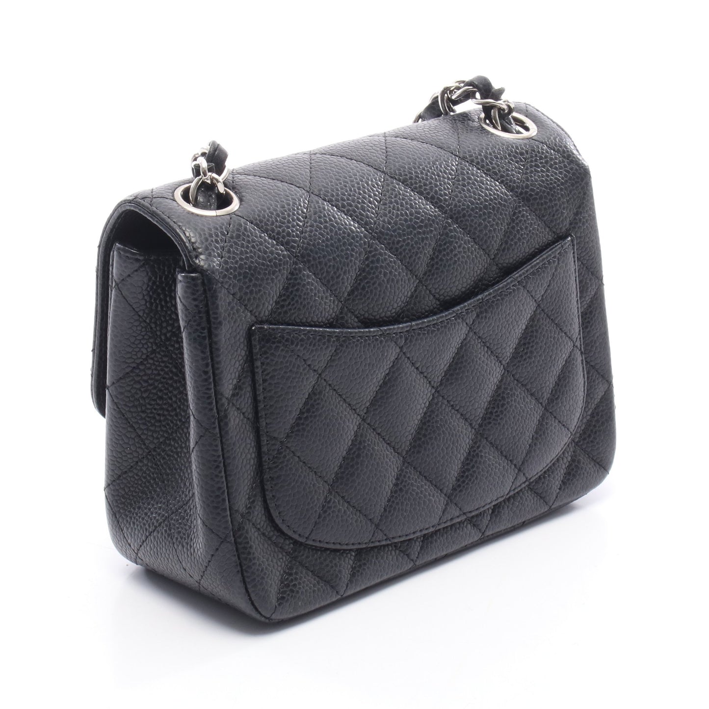 ミニマトラッセ チェーンショルダーバッグ キャビアスキン ブラック シルバー金具 シャネル バッグ CHANEL