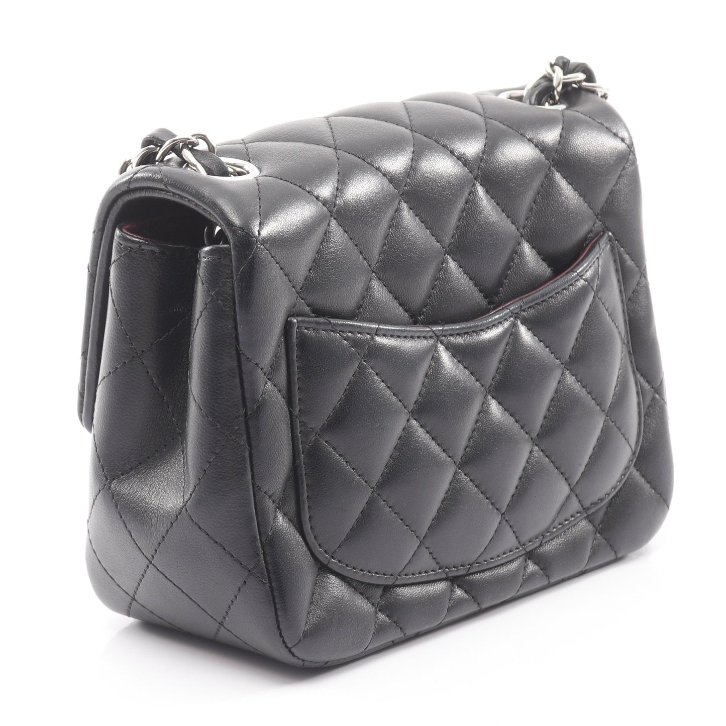 ミニマトラッセ チェーンショルダーバッグ ラムスキン ブラック シルバー金具 シャネル バッグ CHANEL