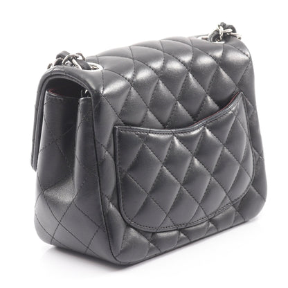 ミニマトラッセ チェーンショルダーバッグ ラムスキン ブラック シルバー金具 シャネル バッグ CHANEL