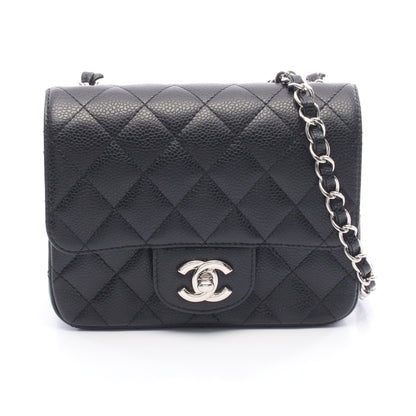 ミニマトラッセ チェーンショルダーバッグ キャビアスキン ブラック シルバー金具 シャネル バッグ CHANEL