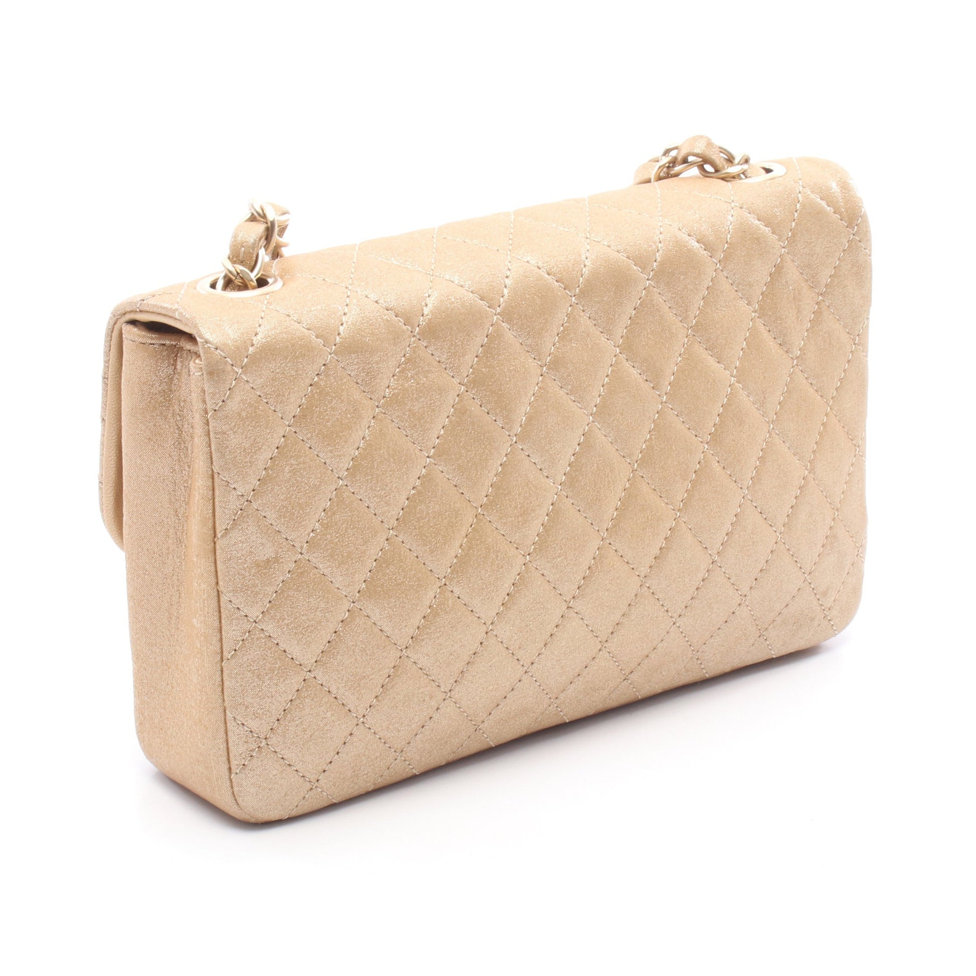 マトラッセ チェーンショルダーバッグ サテン ゴールド ゴールド金具 シャネル バッグ CHANEL