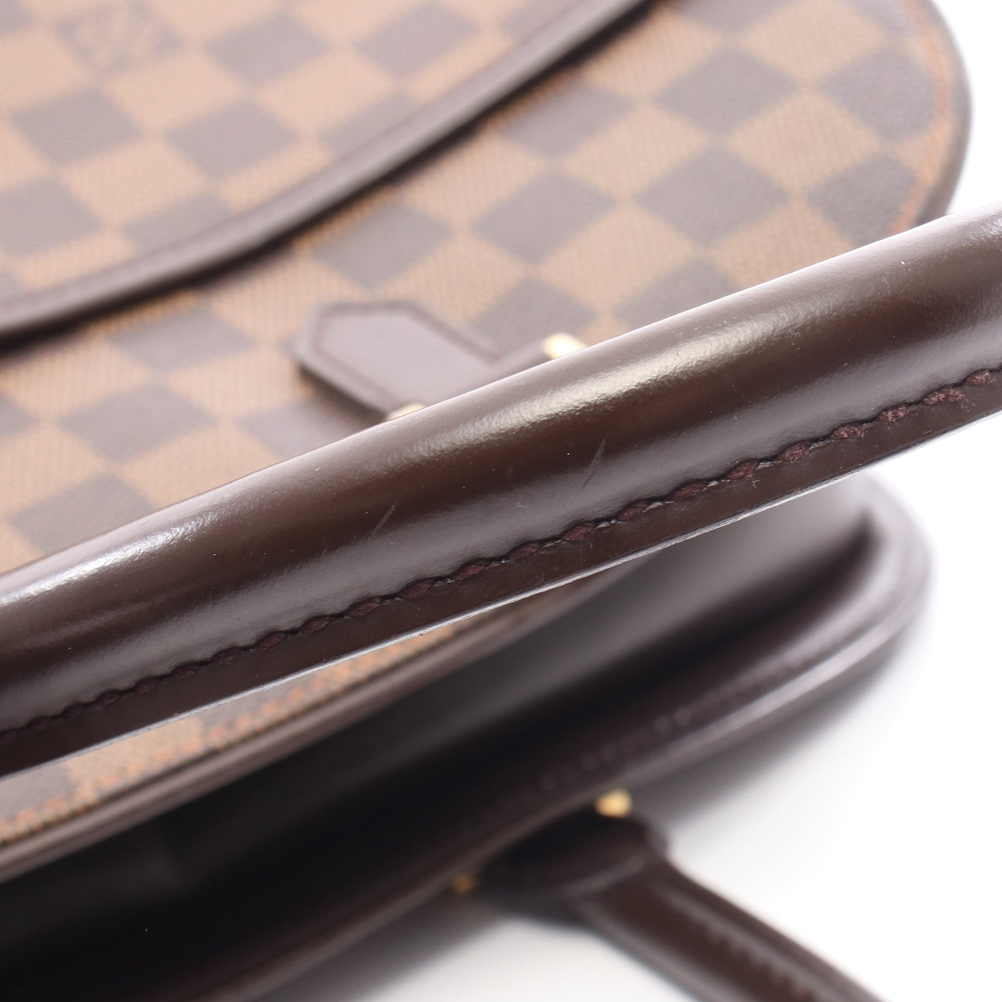 サリア オリゾンタル ダミエエベヌ ハンドバッグ PVC レザー ブラウン ルイヴィトン バッグ LOUIS VUITTON