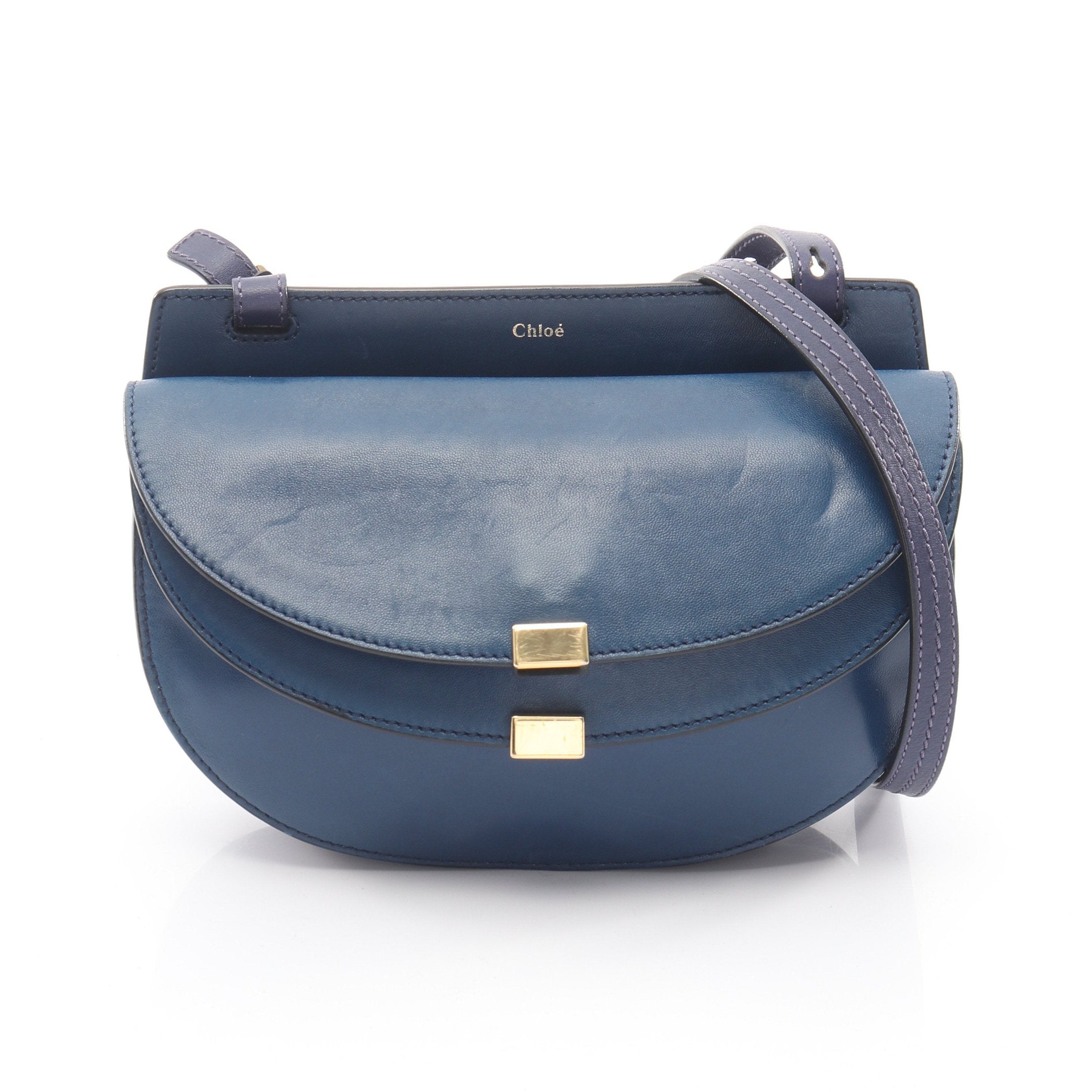 クロエ Chloe GEROGIA ジョージア ショルダーバッグ バッグ レザー レディース ブルー系 / ネイビー系 【中古】 GEROGIA ジョージア ショルダーバッグ レザー ブルー ネイビー クロエ