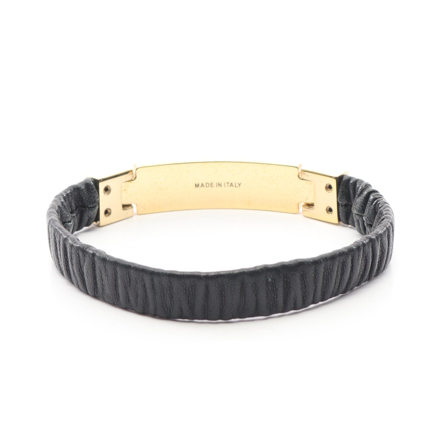 ロゴ ブレスレット レザー GP ブラック ゴールド ミュウミュウ アクセサリー miu miu