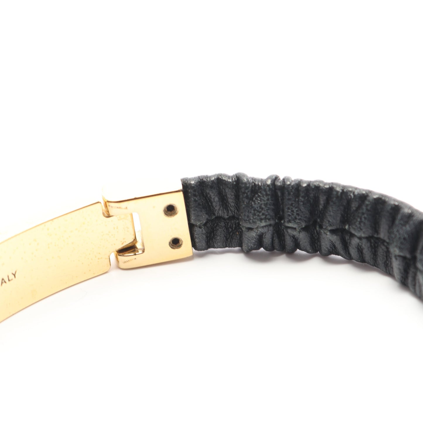 ロゴ ブレスレット レザー GP ブラック ゴールド ミュウミュウ アクセサリー miu miu