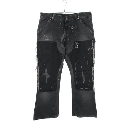 デニムパンツ コットン ダークグレー ダメージ加工 セント マイケル ボトムス SAINT MICHAEL