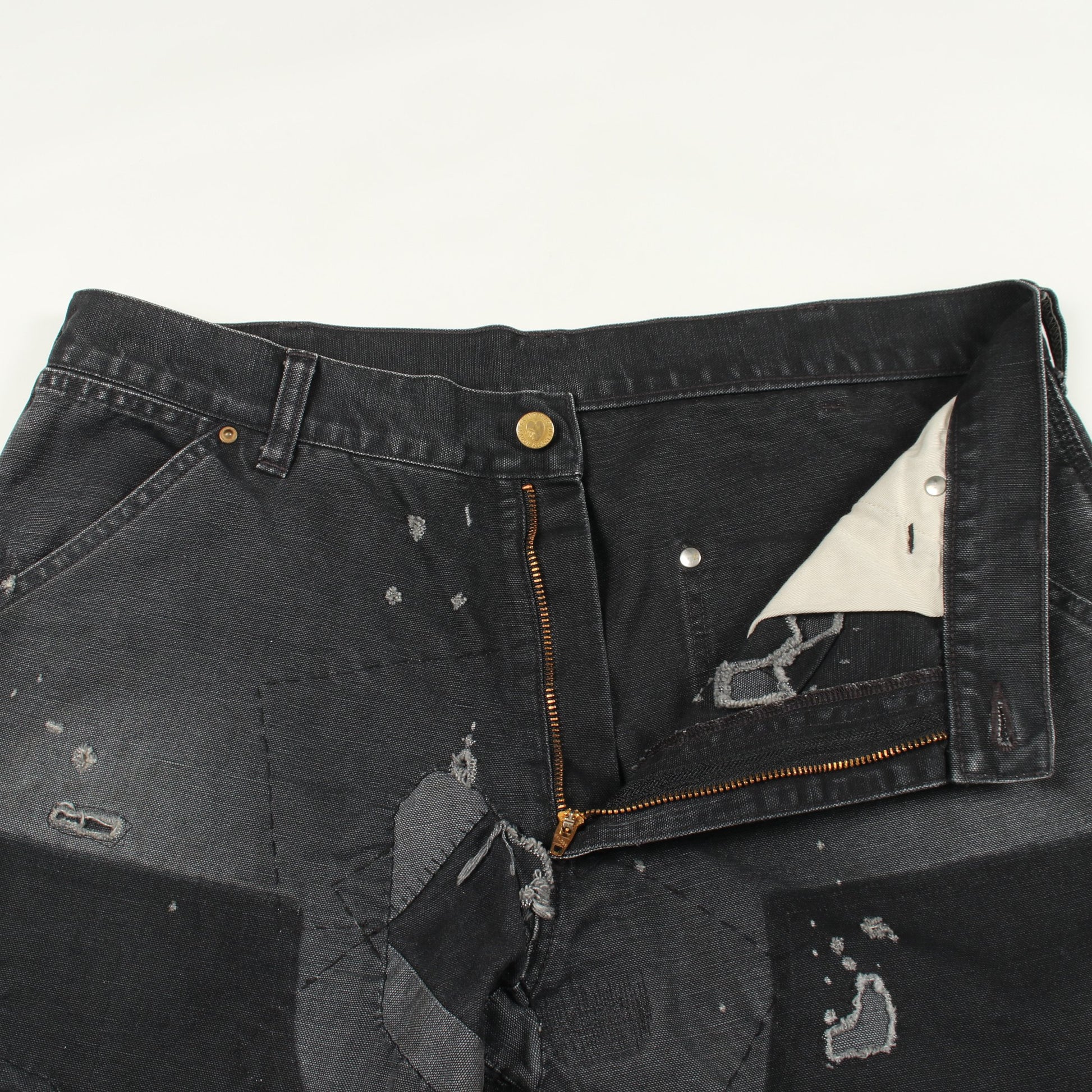 デニムパンツ コットン ダークグレー ダメージ加工 セント マイケル ボトムス SAINT MICHAEL