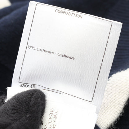 ココマークボタン ニット クルーネック カシミヤ ネイビー オフホワイト シャネル トップス CHANEL