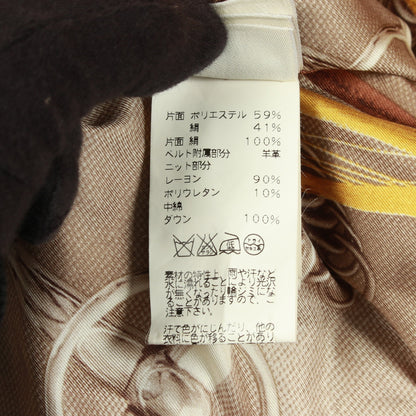 ダウンジャケット ダークブラウン フード付き エルメス アウター HERMES