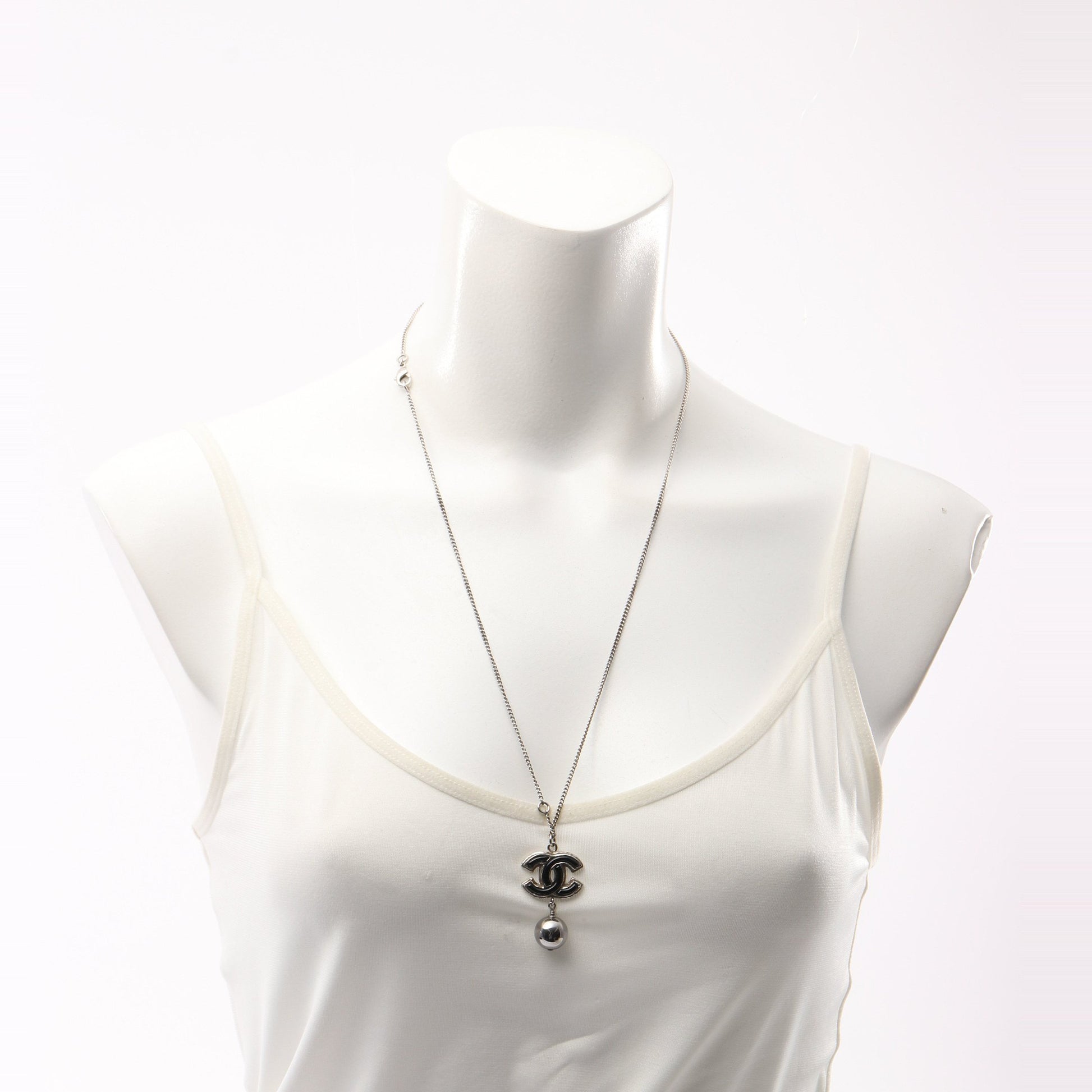 ココマーク ネックレス シルバー ブラック B13B シャネル アクセサリー CHANEL
