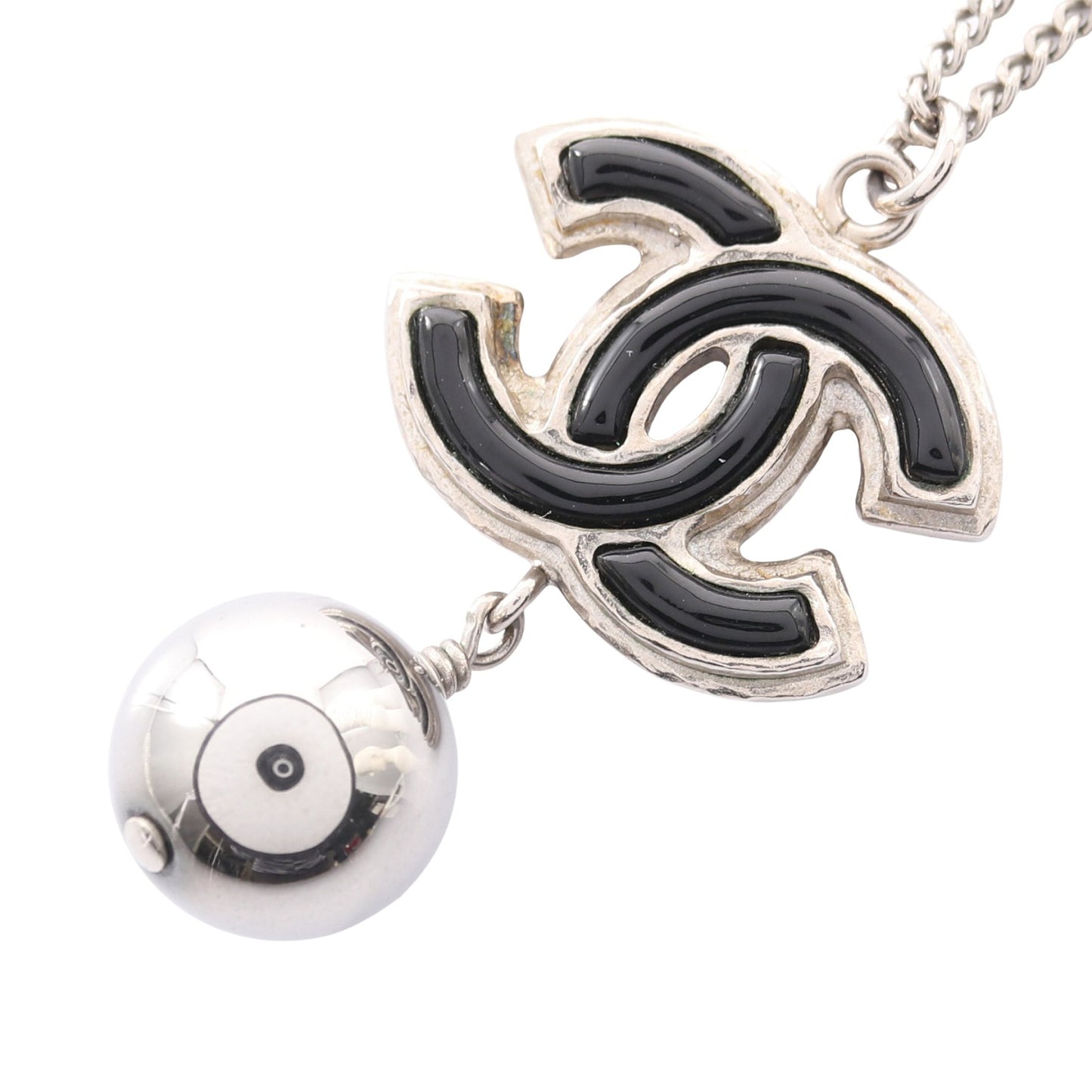ココマーク ネックレス シルバー ブラック B13B シャネル アクセサリー CHANEL