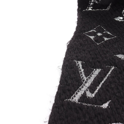 エシャルプ ロゴマニア シャイン ノワール マフラー ウール シルク ブラック シルバー ルイヴィトン 財布・小物 LOUIS VUITTON