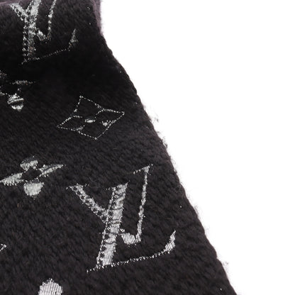 エシャルプ ロゴマニア シャイン ノワール マフラー ウール シルク ブラック シルバー ルイヴィトン 財布・小物 LOUIS VUITTON