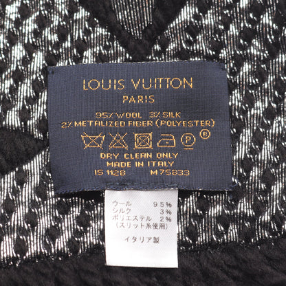 エシャルプ ロゴマニア シャイン ノワール マフラー ウール シルク ブラック シルバー ルイヴィトン 財布・小物 LOUIS VUITTON